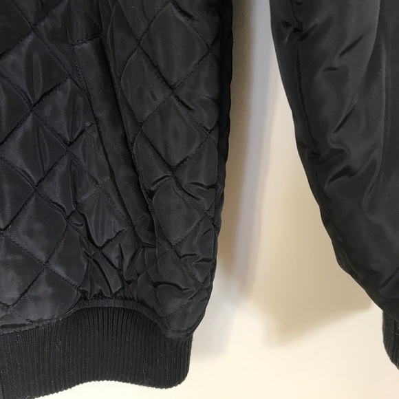 New Look Black Quilted Lined Bomber Jacket Size 6 - Picture 7 of 10
